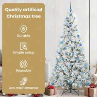 VidaXL Kunstmatige inklapbare kerstboom wit 210 cm pe en pvc - thumbnail