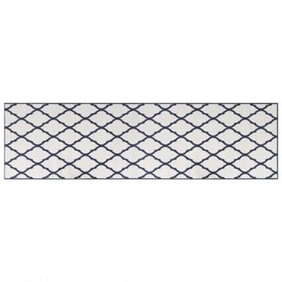 VidaXL Buitenkleed omkeerbaar 80x250 cm marineblauw en wit