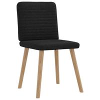 Eetkamerstoelen 6 st stof zwart - thumbnail