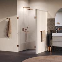 BRAUER Void Carving pendeldeuren helder glas 100x200 incl. glascoating PVD koper geborsteld - thumbnail