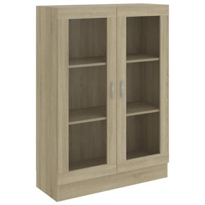 Vitrinekast 82,5x30,5x115 cm bewerkt hout sonoma eikenkleurig