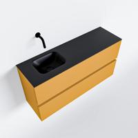 MONDIAZ ADA 100cm toiletmeubel ocher. LEX wastafel urban links zonder kraangat - thumbnail