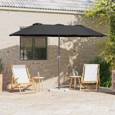 Tuinparasol Zwart 380 x 196 x 235 cm Poedergecoat staal