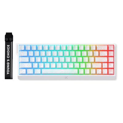 MCHOSE Ace 68 Hall Effect Magnetic Switch Gaming Keyboard (Wit, US lay-out, Ice Rhino Magnetic, 60%, RGB, Hot swap, USB-C, Hall Effect Sensor)