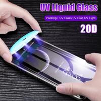 Voor Galaxy S20+ UV-vloeistof gebogen volledige lijm full screen gehard glas film - thumbnail