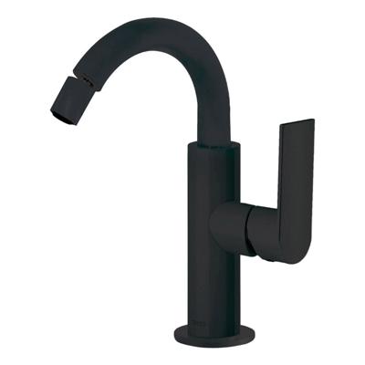 Bidetmengkraan Tres Loft Colors 1-Hendel Bidet Uitloop Gebogen 16,5 cm Rond Mat Zwart