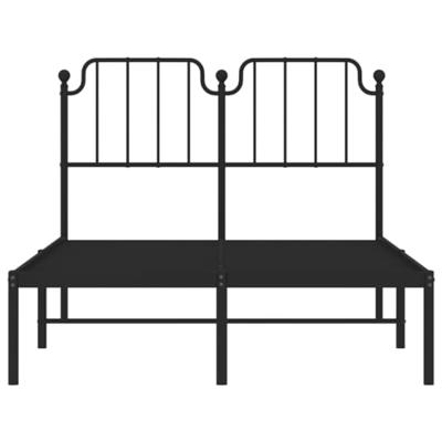 Bedframe met hoofdbord metaal zwart 120x190 cm