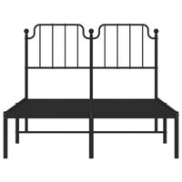 Bedframe met hoofdbord metaal zwart 120x190 cm - thumbnail