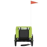 Hondenfietstrailer oxford stof en ijzer groen en zwart - thumbnail