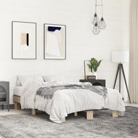 Bedframe bewerkt hout metaal sonoma eikenkleurig 160x200 cm - thumbnail