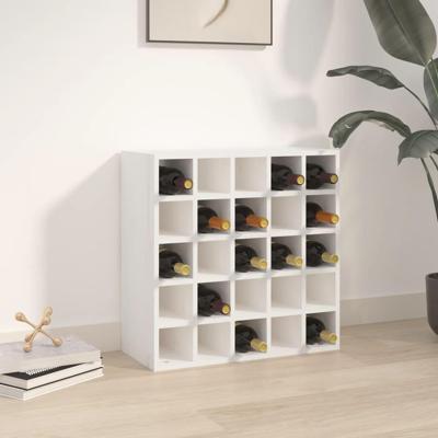 Wijnkast 56x25x56 cm massief grenenhout wit