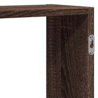 Wandschap 129x18x42 cm bewerkt hout bruin eikenkleurig - thumbnail