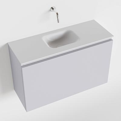 MONDIAZ OLAN 80cm toiletmeubel cale. LEX wastafel talc midden geen kraangat