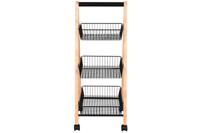 Fruitschaal Home ESPRIT Zwart Natuurlijk Staal Pijnboom 48 x 32 x 79 cm - thumbnail