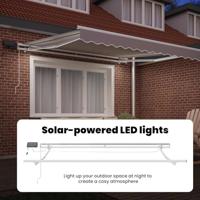 VidaXL Inklapbaar zonnescherm lichtgrijs 300 x 250 cm stof en staal - thumbnail