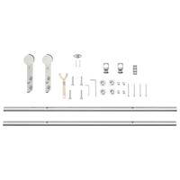 VidaXL Schuifdeur onderdelenset 200 cm roestvrij staal zilverkleurig - thumbnail