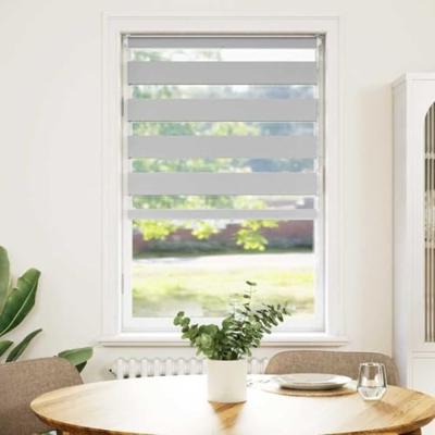 VidaXL Zebra rolgordijn 90x100 cm stofbreedte 85,9 cm lichtgrijs VidaXL Zebra rolgordijn 90x100 cm stofbreedte 85,9 cm lichtgrijs