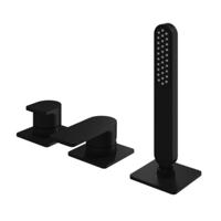 Badrandkraan Hotbath Gal Mengkraan Met 2-Weg Omstel Zonder Uitloop Mat Zwart - thumbnail