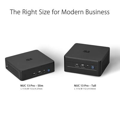ASUS NUC 13 Pro Tall Barebone met Intel 13e generatie Core i5-1340P, tot 64 GB DDR4 RAM, drievoudig opslagontwerp, Thunderbolt™ 4, Wi-Fi 6E en Bluetooth 5.3, inclusief VESA-houder