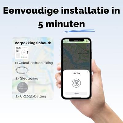 LifeMate Life Tag | Bluetooth Tracker voor sleutels, koffers, bagage, huisdieren, portemonnee | Sleutelvinder Compatibel met Apple Zoek Mijn? App (alleen iOS) | waterdicht - 2-pack