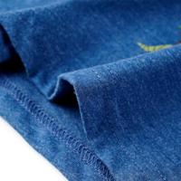 Kindershirt 140 gemleerd donkerblauw - thumbnail