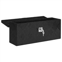 VidaXL Opbergbox 50x15x20,5 cm aluminium zwart - thumbnail