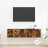 TV Wandkast 2 pcs Gerookt eiken 60 x 31 x 29.5 cm Bewerkt hout - thumbnail