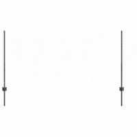 VidaXL Hek met paal grijs 1 x 50 m staal en pvc - thumbnail