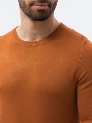 Edoti - Heren Sweater - Camel - Aansluitend - Ronde Halslijn Edoti - Heren Sweater - Camel - Aansluitend - Ronde Halslijn