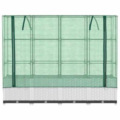 VidaXL Plantenbak verhoogd met kashoes 160x40x138 cm rattanlook VidaXL Plantenbak verhoogd met kashoes 160x40x138 cm rattanlook