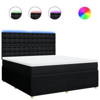 Boxspring met matras stof zwart 180x200 cm - thumbnail