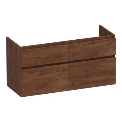 Brauer Delight - Onderkast - 120 cm - met 4 Softclose Lades Greeploos en 2 Sifon Uitsparingen - Forest Cacao