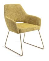 Jesper Home Yanai eetkamerstoel Lemon Limes slide gold - thumbnail
