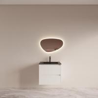 Badmeubelset BWS Riga met Asia Wastafel Zwart 60 cm Mat Wit - thumbnail