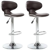 VidaXL Barstoelen 2 st kunstleer bruin - thumbnail