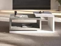 Salontafel BOTSWANA rechthoekig 120 cm wit/beton - thumbnail
