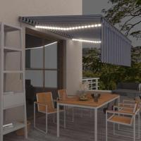 Luifel handmatig uittrekbaar rolgordijn LED 4,5x3 m blauw wit - thumbnail