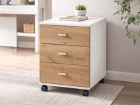 Ladekast LISBONNE 3 lades wit/ navarra eik - thumbnail