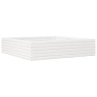 Plantenbak 100x100x23 cm massief grenenhout wit - thumbnail