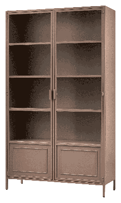 WOOOD Vitrinekast 'Ronja' 189 x 110cm, kleur Military Brown