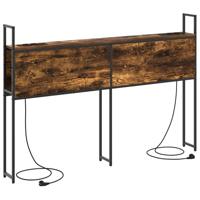 Opberghoofdbord Gerookt eiken 140 cm Bewerkt hout - thumbnail