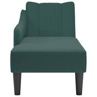 Chaise longue met rechterarmleuning fluweel donkergroen - thumbnail