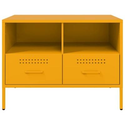 Tv-meubel 68x39x50,5 cm koudgewalst staal mosterdgeel