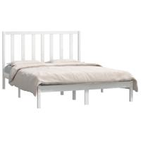 Bedframe zonder matras massief grenenhout wit 140x190 cm - thumbnail