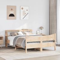 Bedframe met hoofdbord massief grenenhout 120x200 cm - thumbnail
