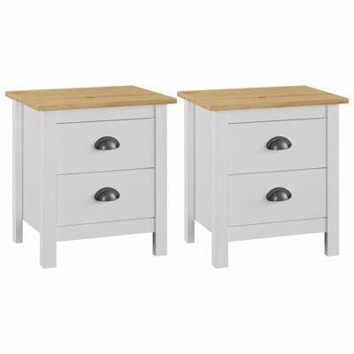 Nachtkastjes 2 st Hill 46x35x49,5 cm grenenhout wit