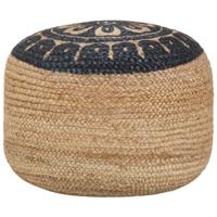 vidaXL Poef handgemaakt 45x30 cm jute blauw - thumbnail