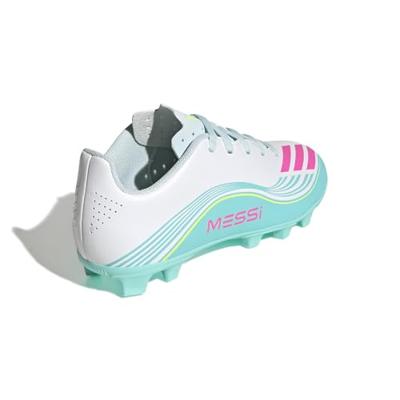 adidas F50 Messi Club Gras / Kunstgras Voetbalschoenen (MG) Kids Wit Turquoise Roze