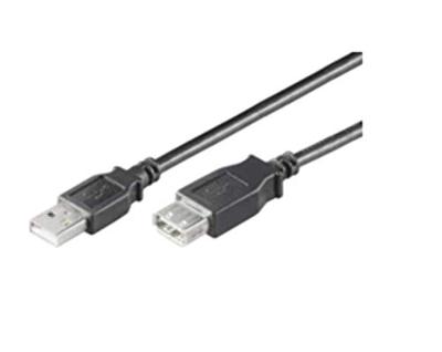 MicroConnect USBAAF5B USB2.0 Extension A-A 5m M-F Zwart Hi-Speed kabel - (USB-kabels)