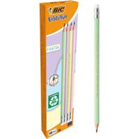 Bic grafietpotlood Evolution Pastel HB met gom, doos van 12 stuks, assorti - thumbnail